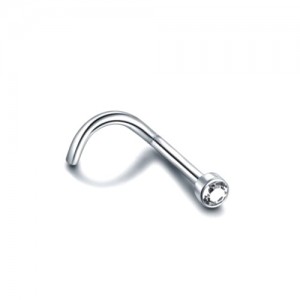 Piercing Nostril Nariz Pedra Crystal Cilindro Aço 316L